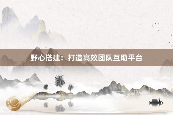野心搭建：打造高效团队互助平台